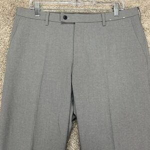Uniqlo‎ Mens Dress Pants 34x34 Gray Houndstooth Flat Front Polyester